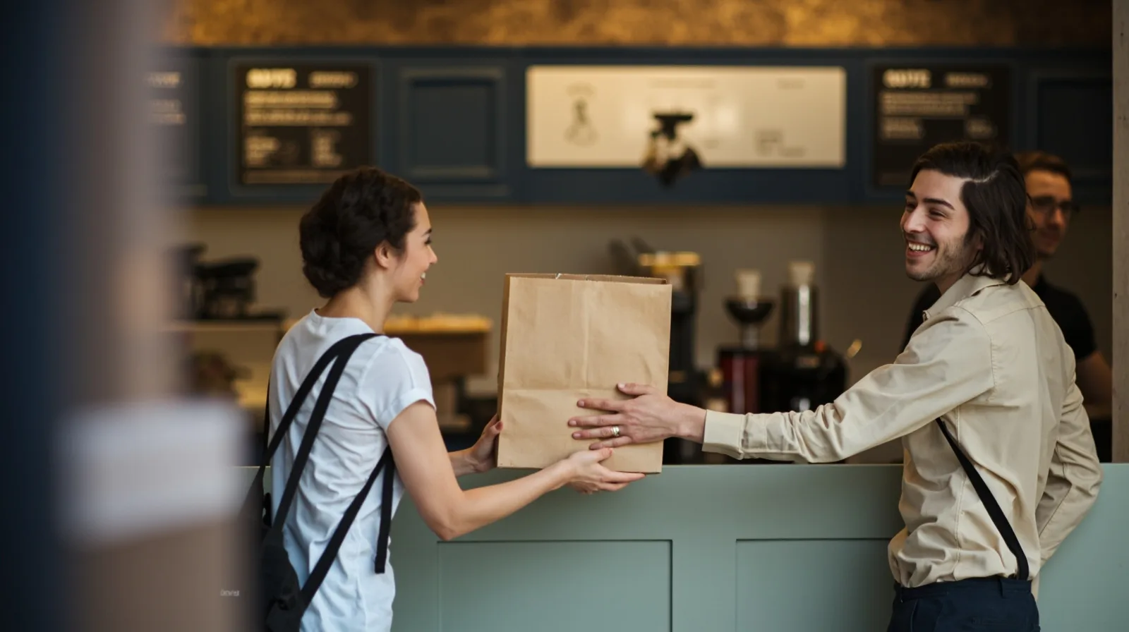 WiFi QR at the delivery and takeaway counter